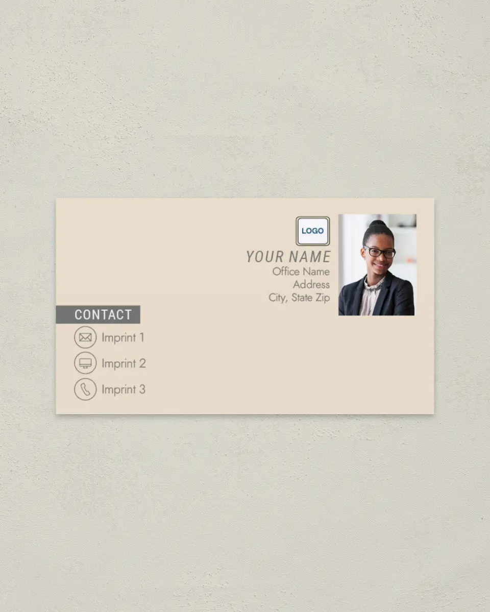 This is a 2" x 3½" Paper Business Card called Market Leverage printed in full color on Soft Touch paper