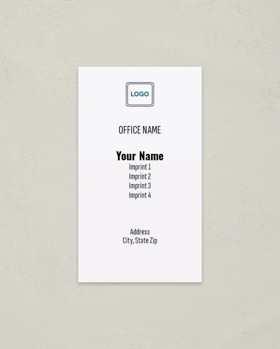This is a 2" x 3½" Paper Business Card called Home Professional printed in full color on Soft Touch paper
