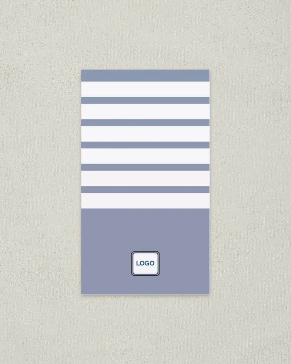 This is a 2" x 3½" Paper Business Card called Executive Stripes printed in full color on Soft Touch paper