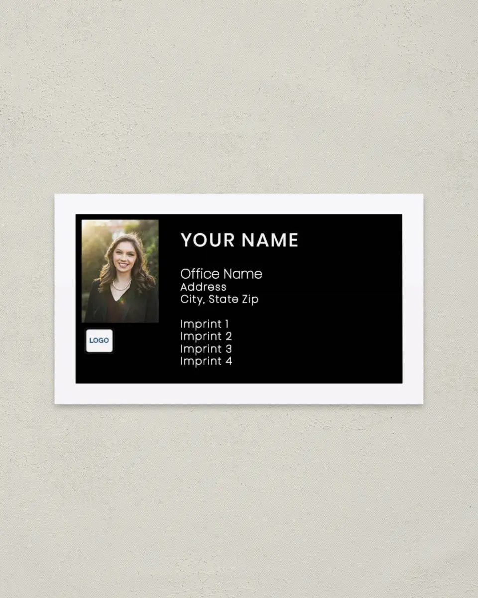 This is a 2" x 3½" Paper Business Card called Top Executive printed in full color on Soft Touch paper