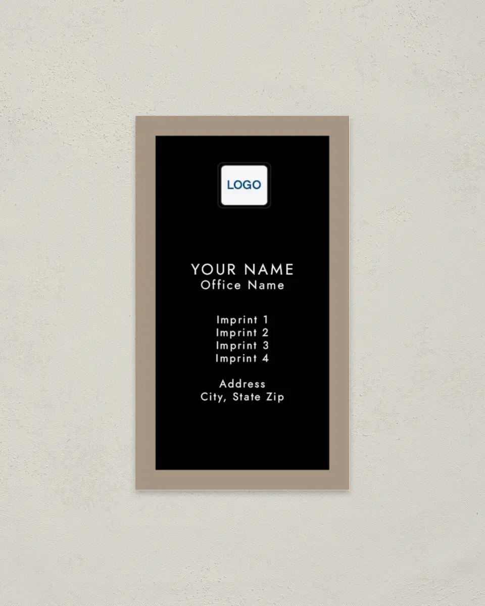 This is a 2" x 3½" Paper Business Card called Top Edge printed in full color on Soft Touch paper