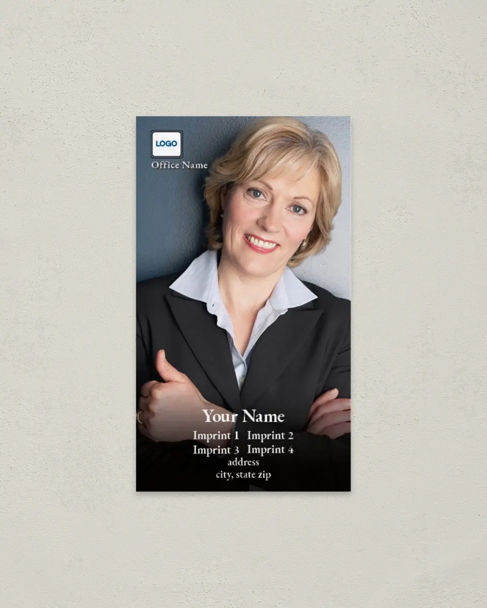 This is a 2" x 3½" Paper Business Card called Full Bleed Photo Vertical printed in full color on Soft Touch paper