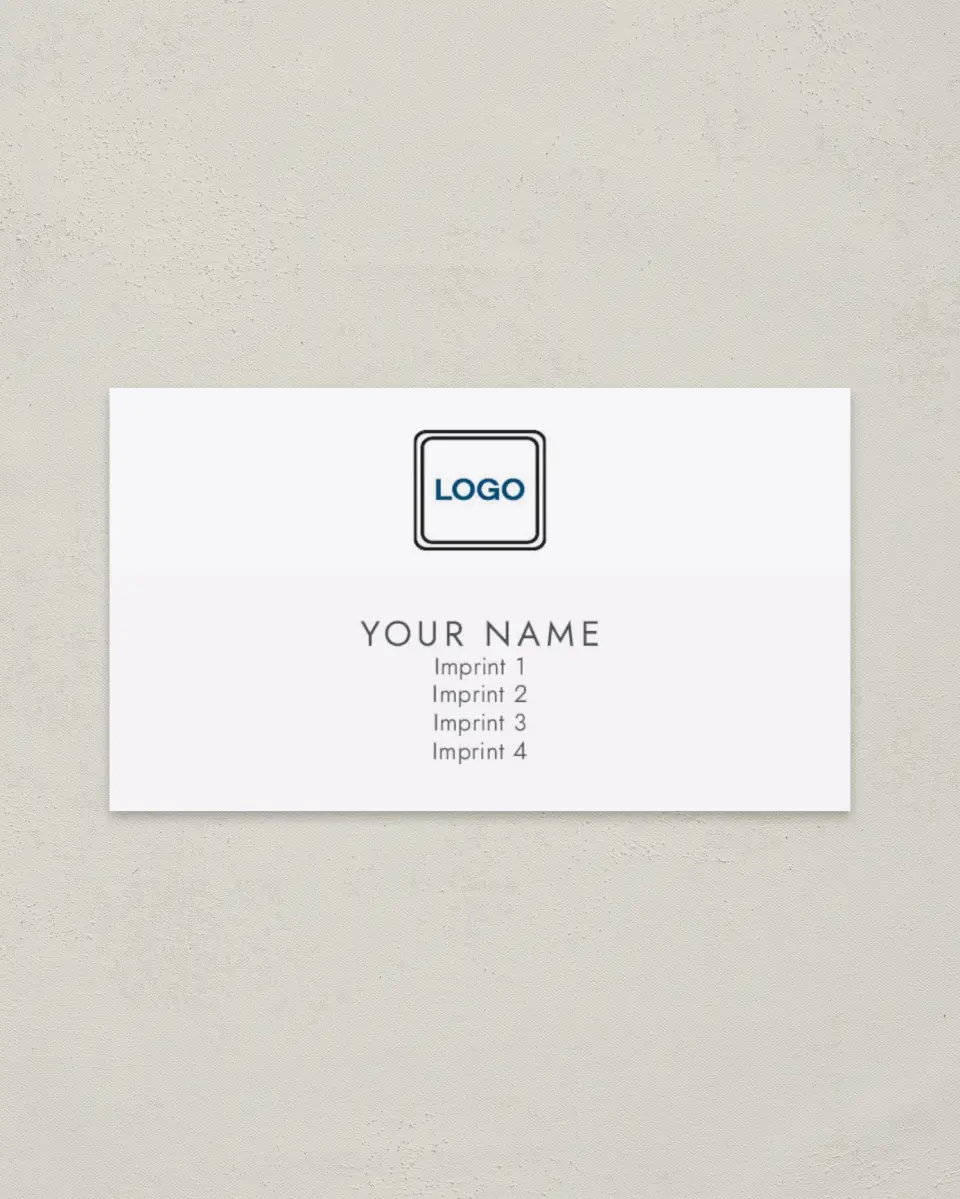 This is a 2" x 3½" Paper Business Card called Logo Lover printed in full color on Soft Touch paper