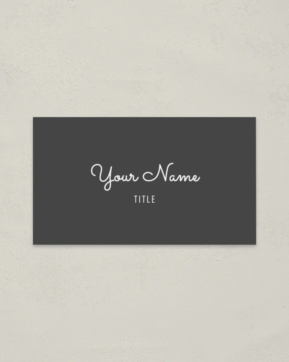 This is a 2" x 3½" Paper Business Card called Simplicity printed in full color on Soft Touch paper