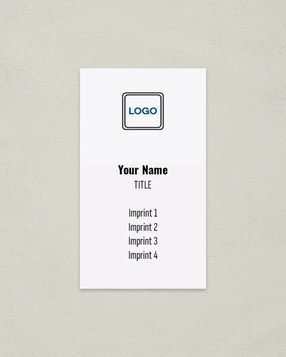 This is a 2" x 3½" Paper Business Card called Frame It printed in full color on Soft Touch paper