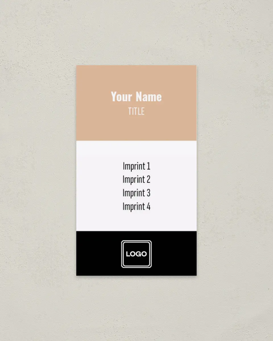 This is a 2" x 3½" Paper Business Card called Block It printed in full color on Soft Touch paper