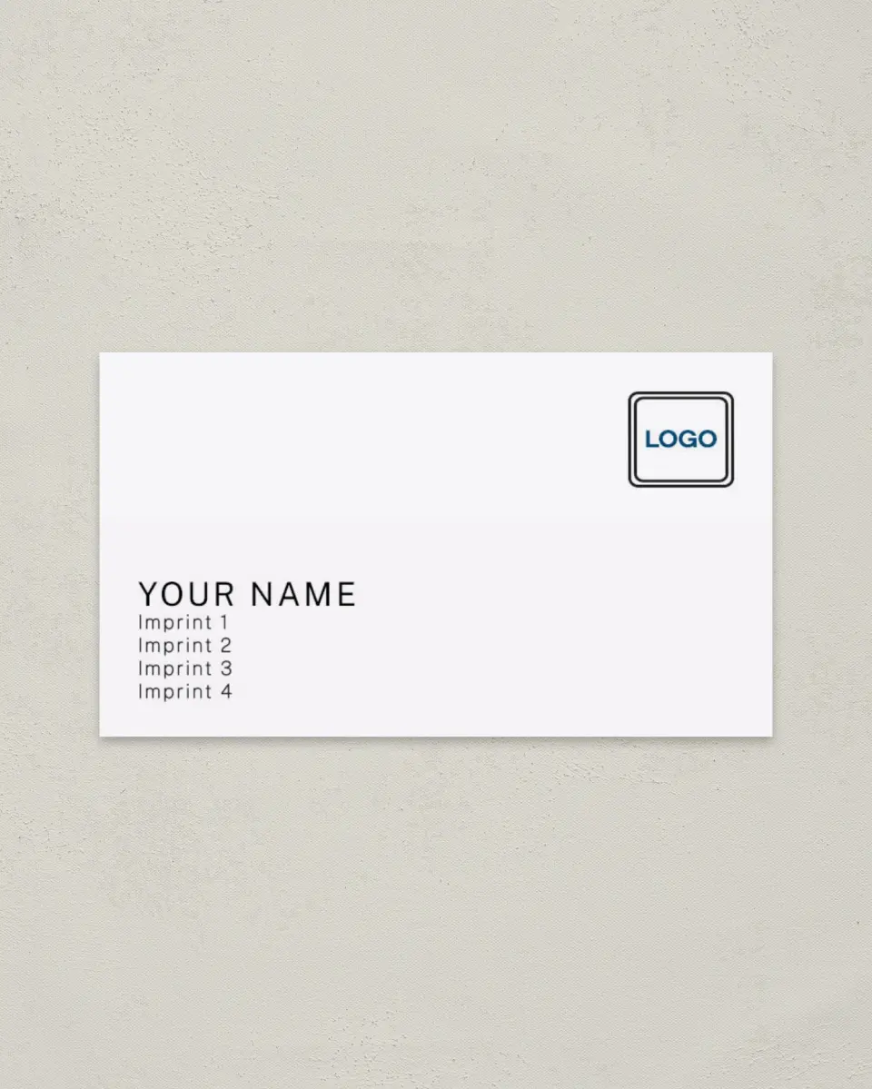 This is a 2" x 3½" Paper Business Card called Line Up printed in full color on Soft Touch paper