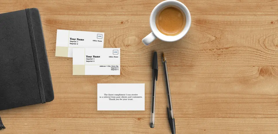 Paper Business Card Back View
