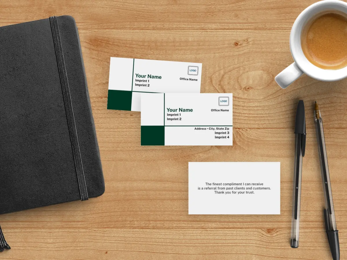 Paper Business Card Back View