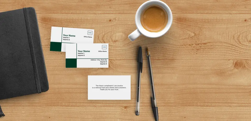 Paper Business Card Back View