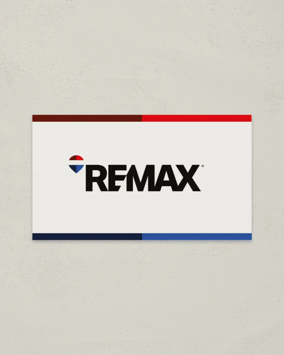 This is a 2" x 3½" Keller Williams Business Card called REMAX Bold Bands printed in full color on Soft Touch paper