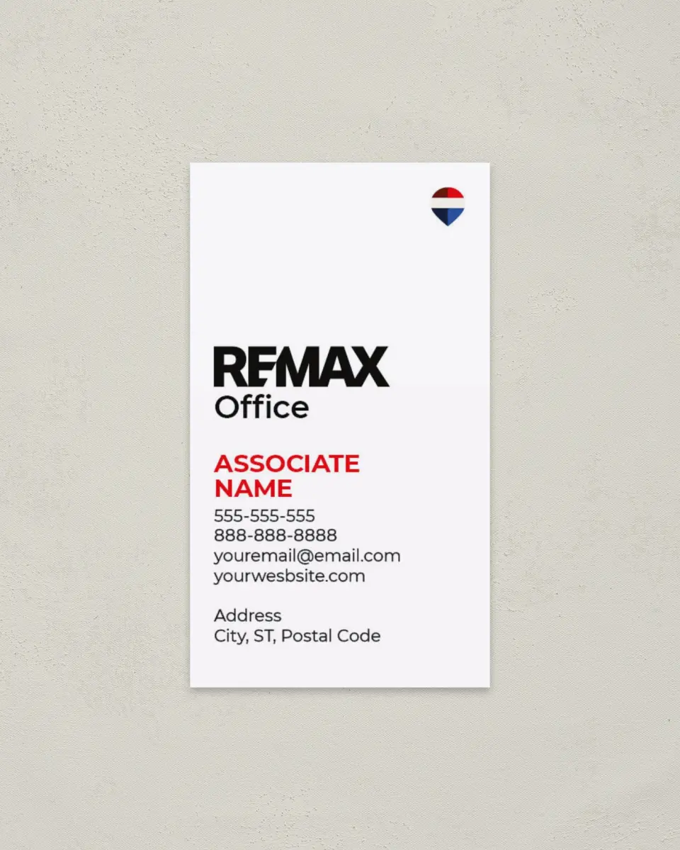 This is a 2" x 3½" Keller Williams Business Card called REMAX Stand-Out Agent printed in full color on Soft Touch paper
