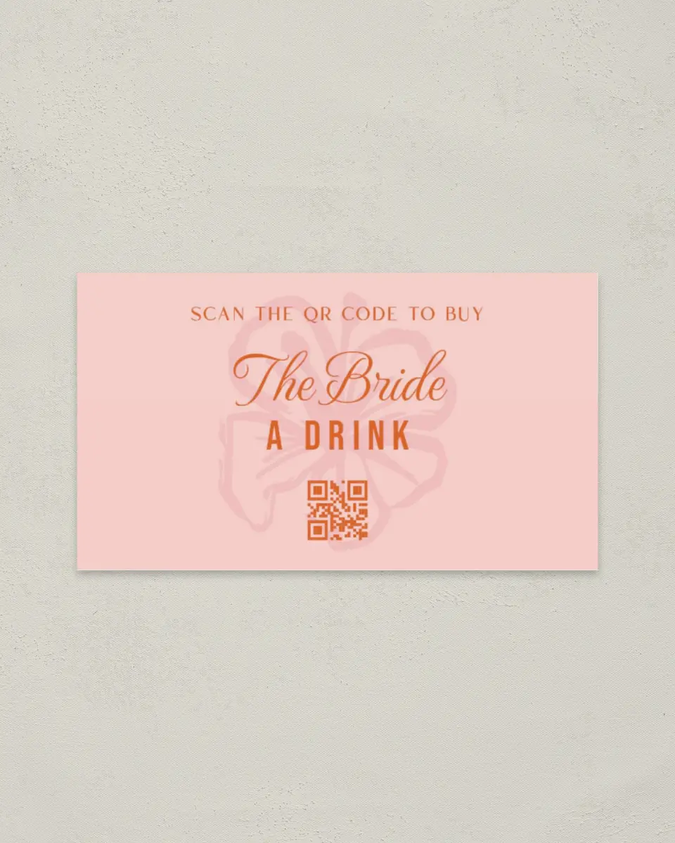 This is a 2" x 3½" Bachelorette Party Thank You Card called Bach Beach Club printed in full color on Premium Smooth paper
