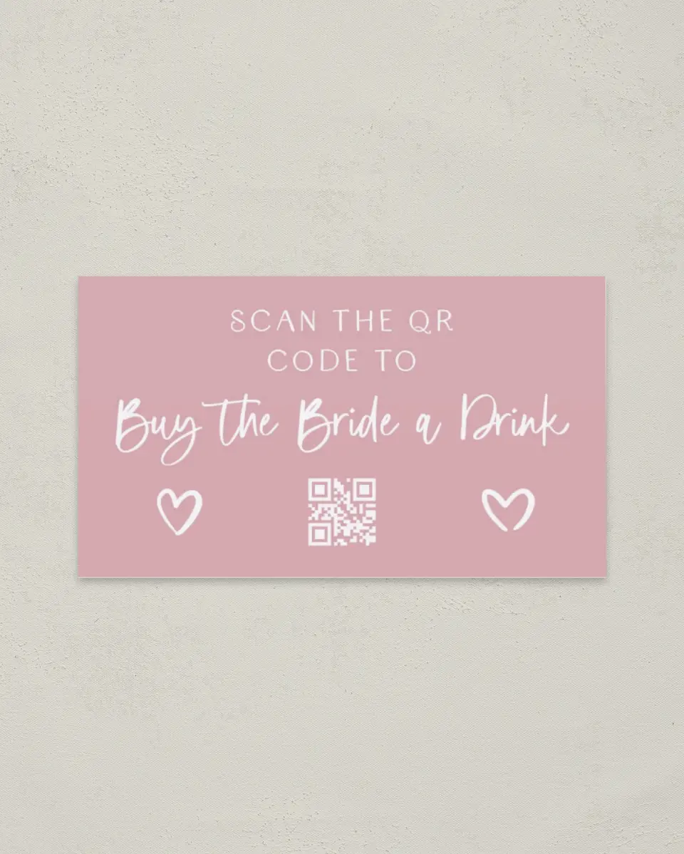 This is a 2" x 3½" Bachelorette Party Thank You Card called Going to the Chapel printed in full color on Premium Smooth paper