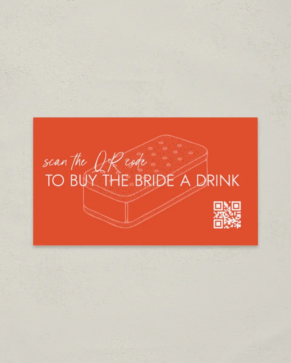 This is a 2" x 3½" Bachelorette Party Thank You Card called Sweet Treats printed in full color on Premium Smooth paper