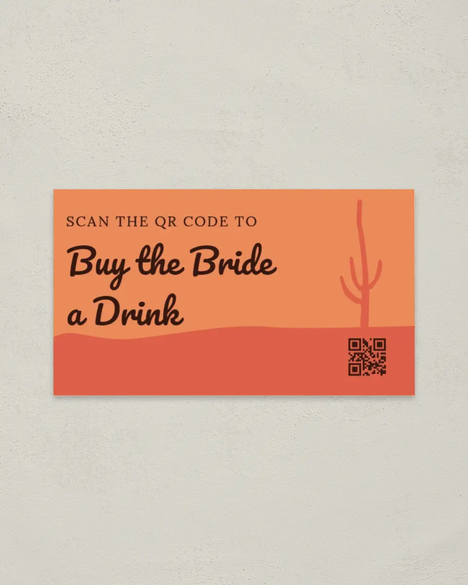 This is a 2" x 3½" Bachelorette Party Thank You Card called Elevated Love printed in full color on Premium Smooth paper