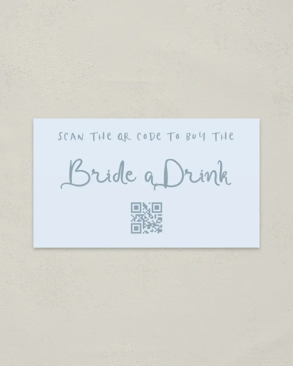 This is a 2" x 3½" Bachelorette Party Thank You Card called Pool Bach printed in full color on Premium Smooth paper