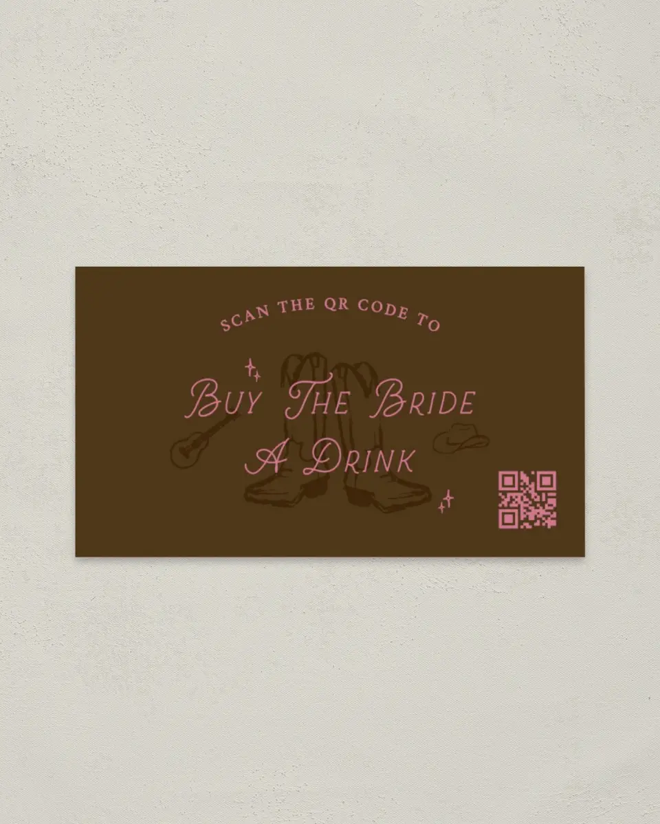 This is a 2" x 3½" Bachelorette Party Thank You Card called Nash Bash printed in full color on Premium Smooth paper