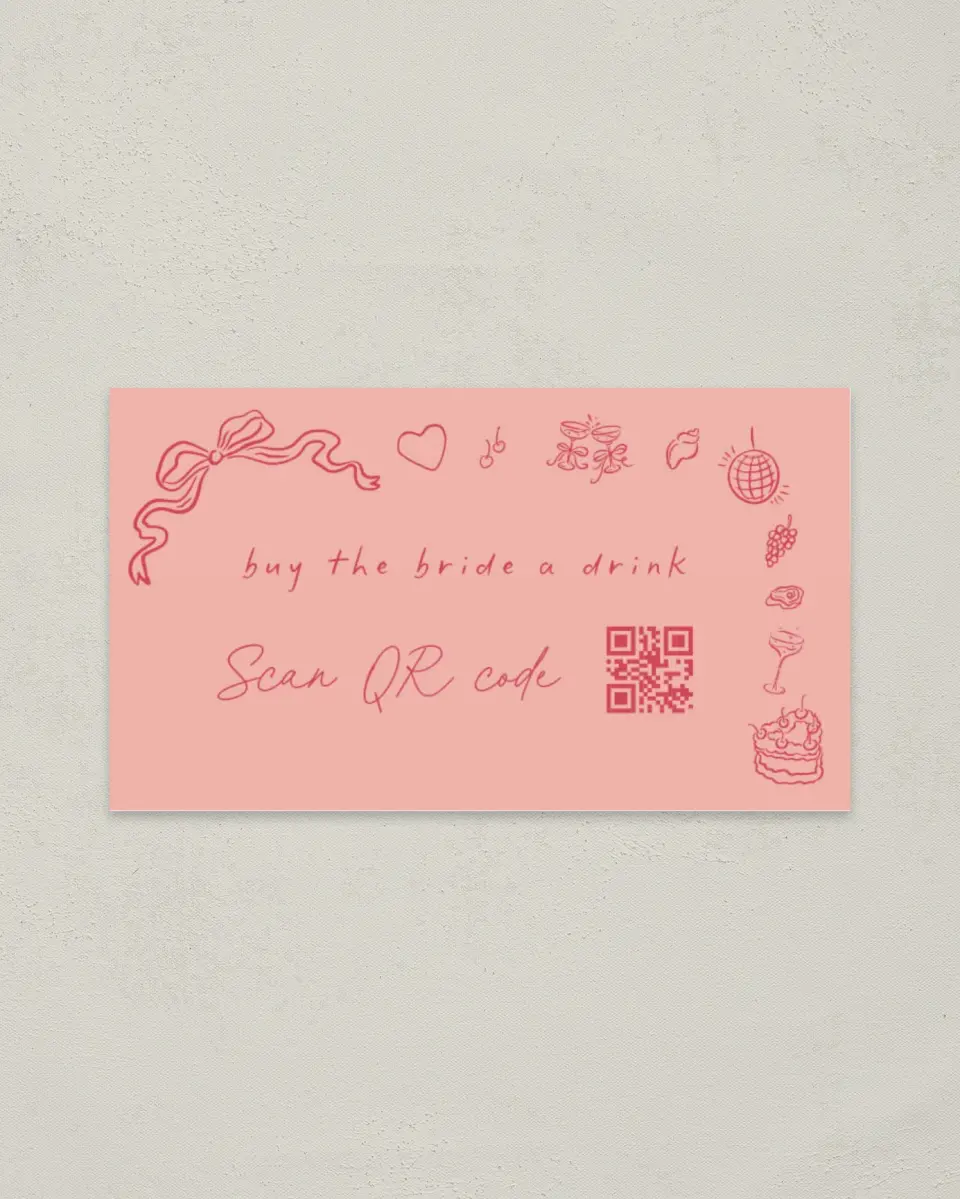 This is a 2" x 3½" Bachelorette Party Thank You Card called Final Fiesta printed in full color on Premium Smooth paper
