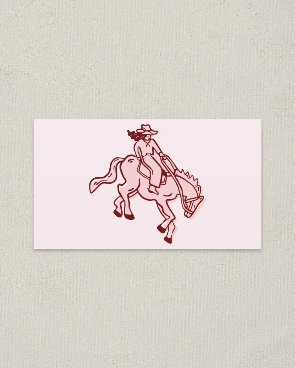 This is a 2" x 3½" Bachelorette Party Thank You Card called Wild Wild Wife printed in full color on Premium Smooth paper