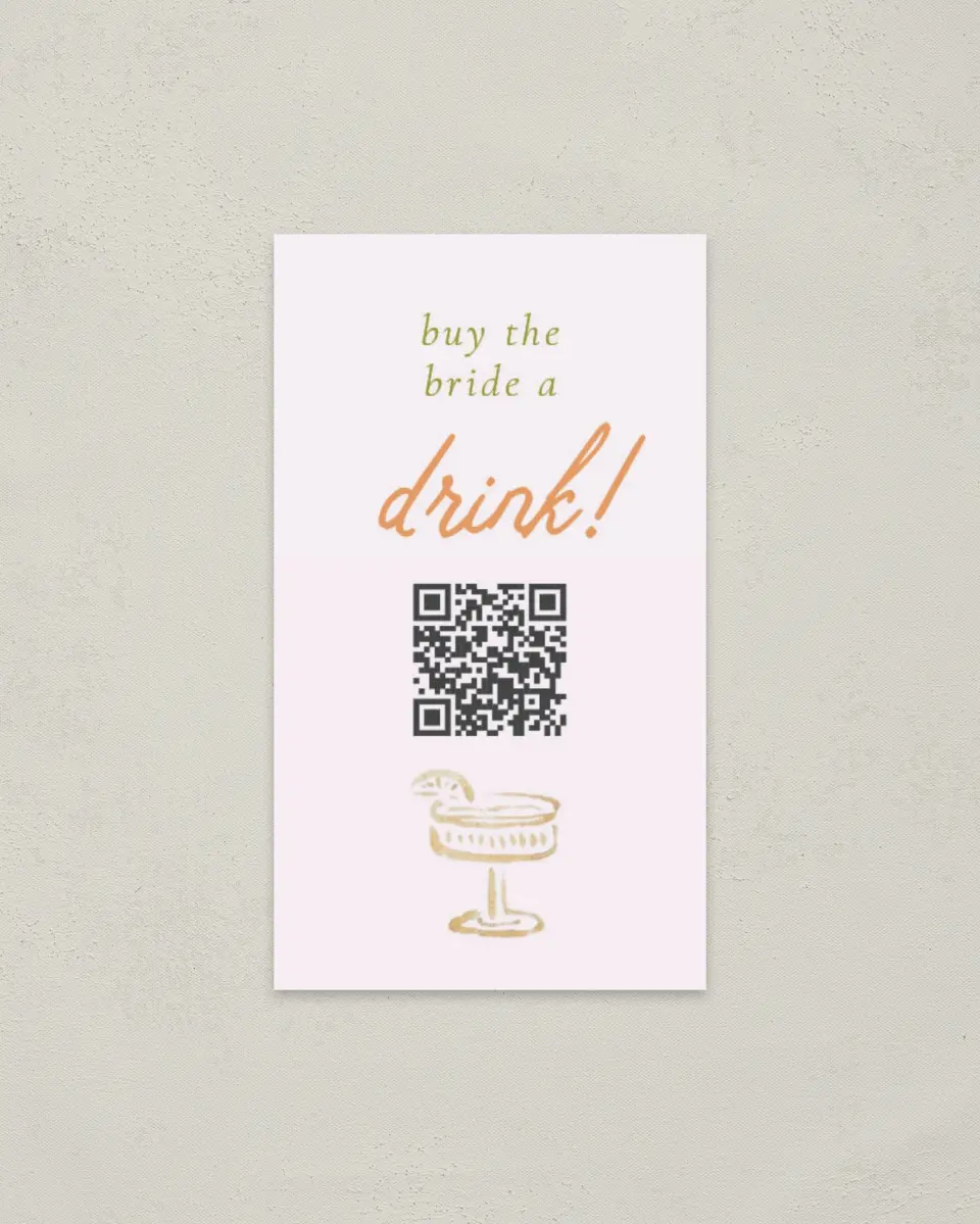 This is a 2" x 3½" Bachelorette Party Thank You Card called Bride's Last Fiesta printed in full color on Premium Smooth paper