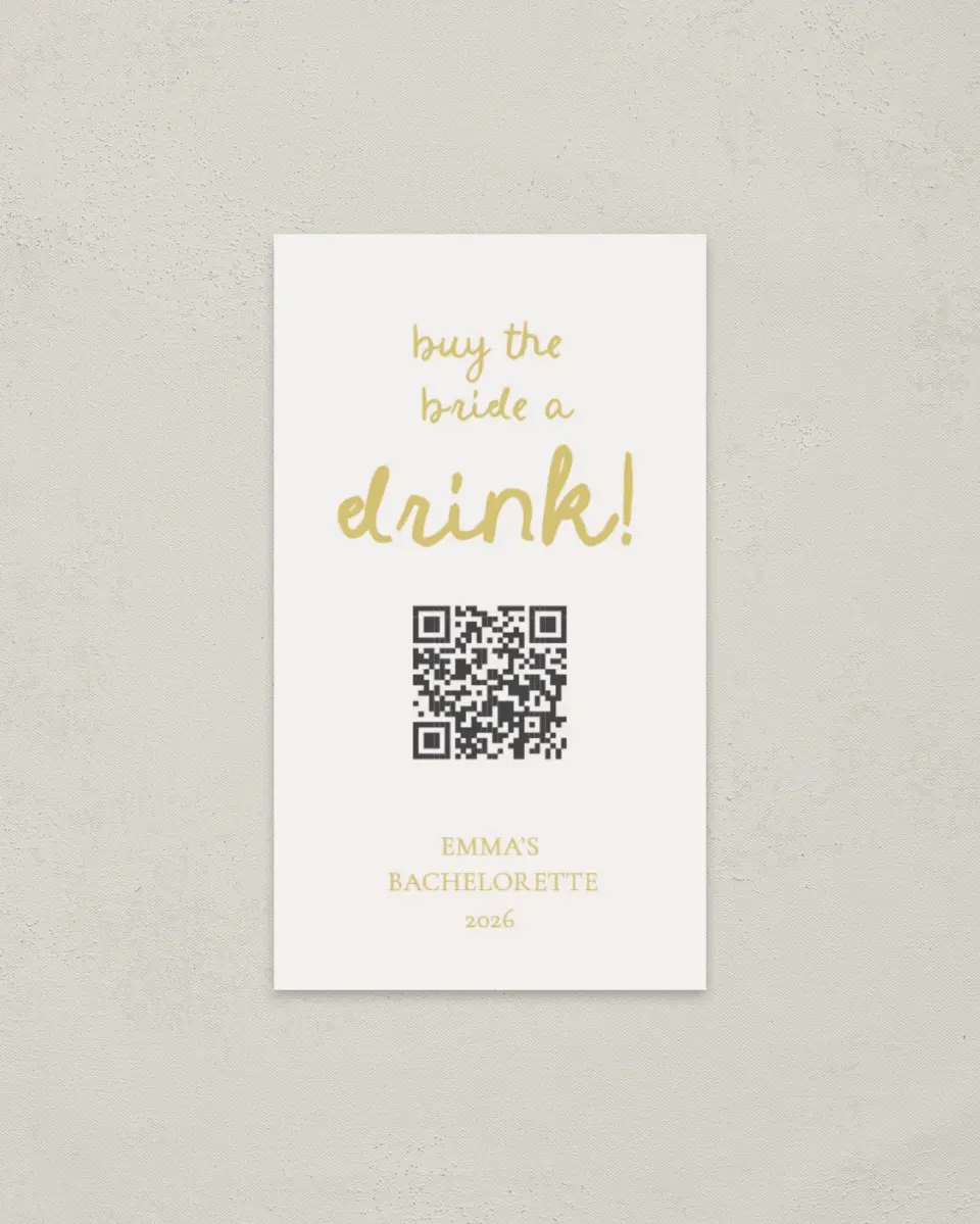 This is a 2" x 3½" Bachelorette Party Thank You Card called She Found her Honey printed in full color on Premium Smooth paper