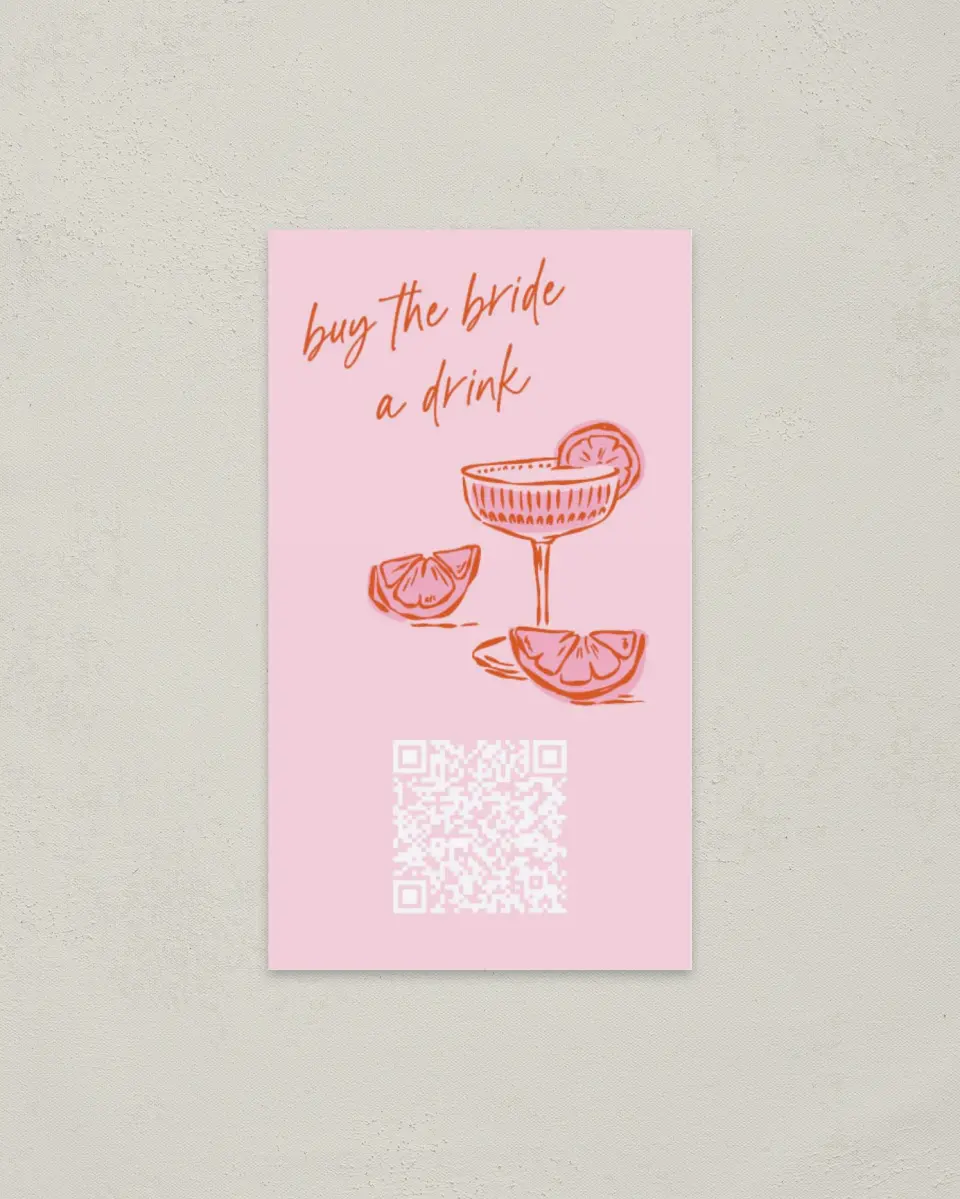 This is a 2" x 3½" Bachelorette Party Thank You Card called Tropic Like It's Hot printed in full color on Premium Smooth paper