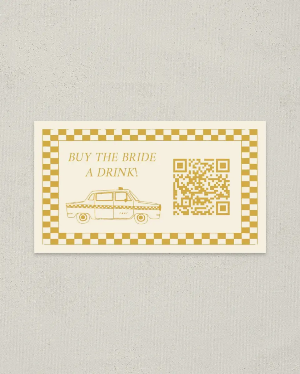 This is a 2" x 3½" Bachelorette Party Thank You Card called How to Lose your Last Name in 10 Days printed in full color on Premium Smooth paper