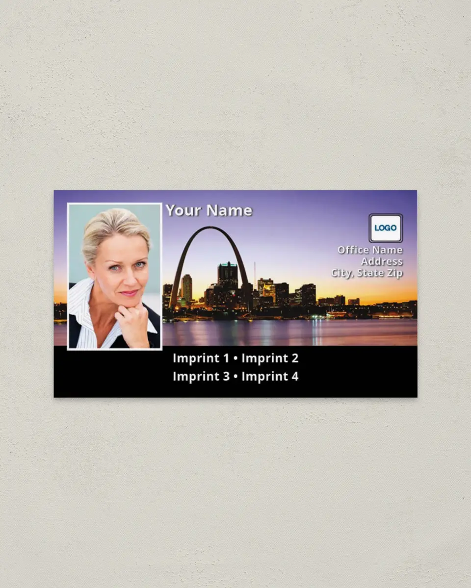 This is a 2" x 3½" Paper Business Card called St. Louis printed in full color on Soft Touch paper