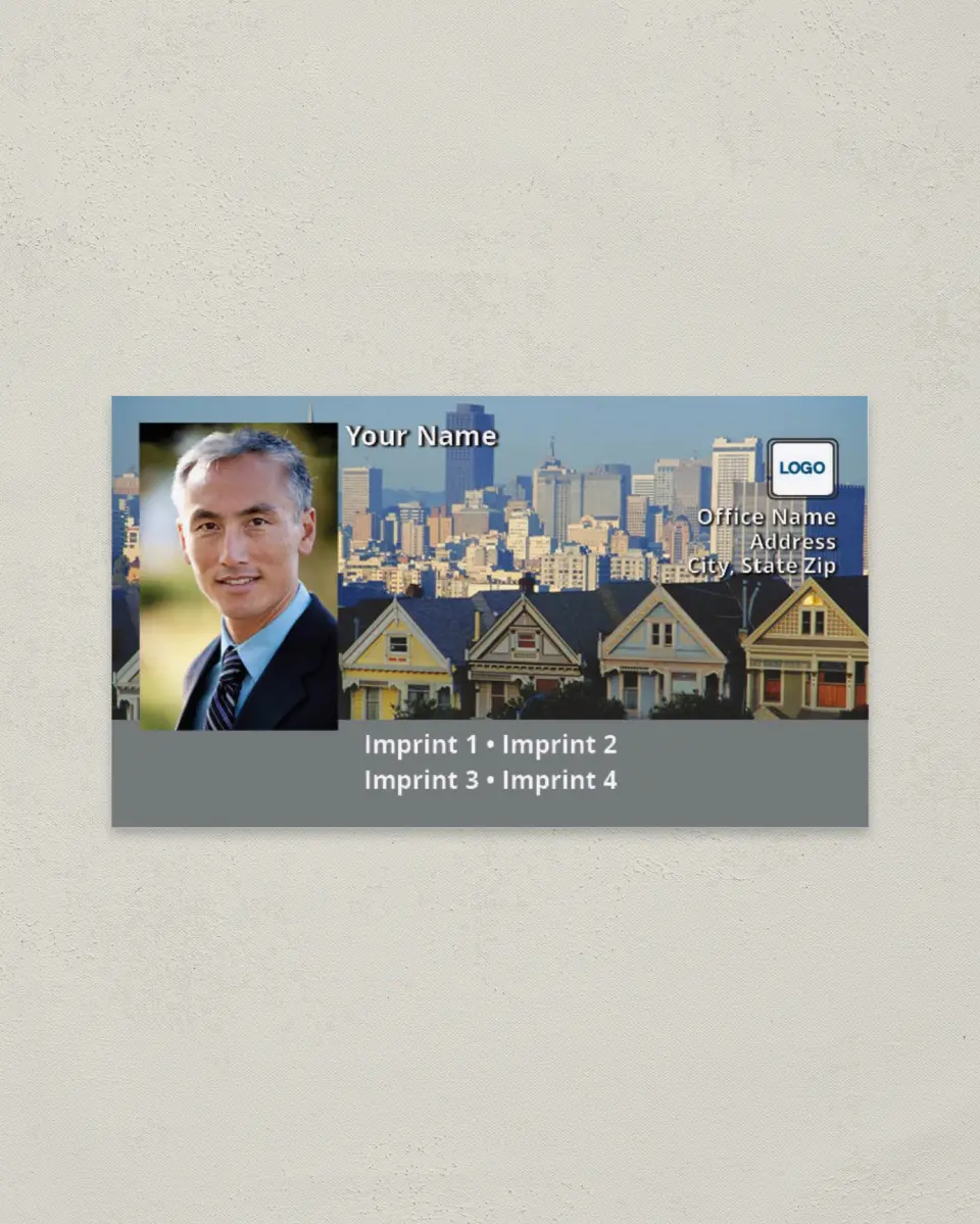 This is a 2" x 3½" Paper Business Card called San Francisco printed in full color on Soft Touch paper