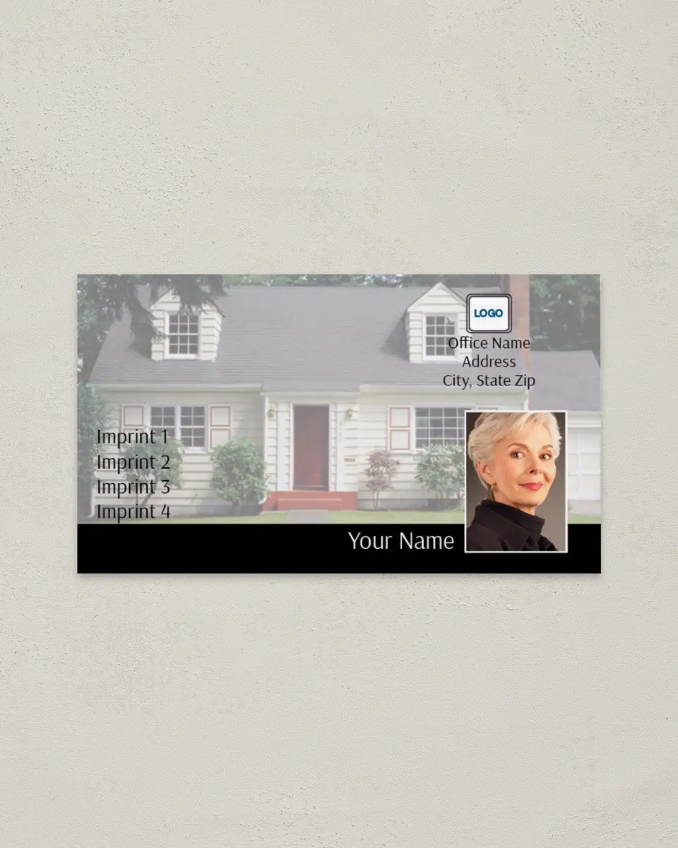 This is a 2" x 3½" Paper Business Card called White House with Black Bar printed in full color on Soft Touch paper