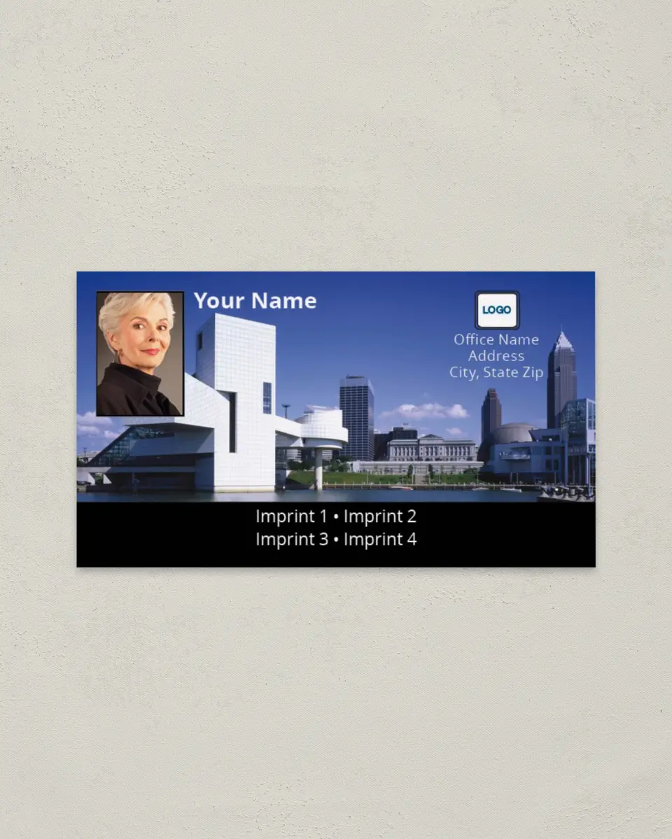 This is a 2" x 3½" Paper Business Card called Cleveland from Water printed in full color on Soft Touch paper