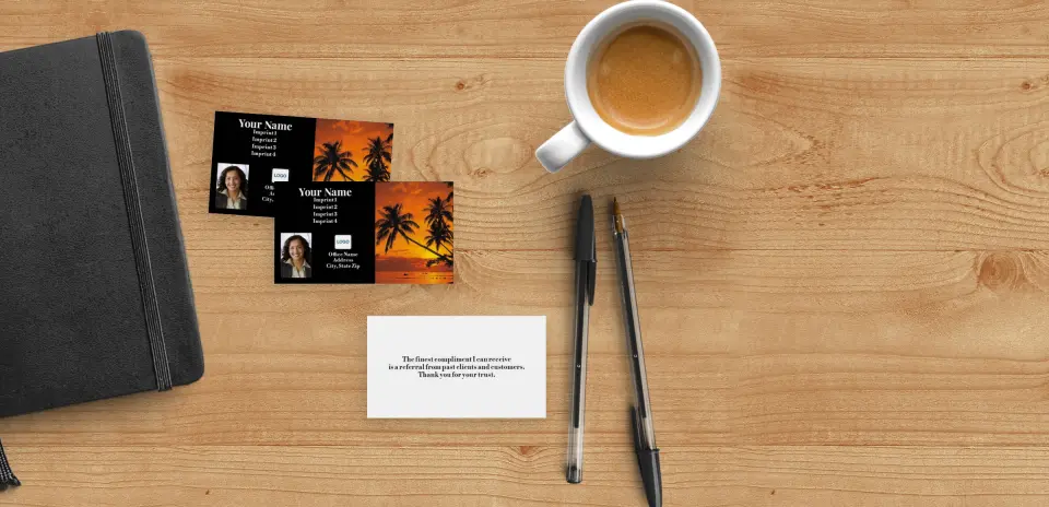 Paper Business Card Back View