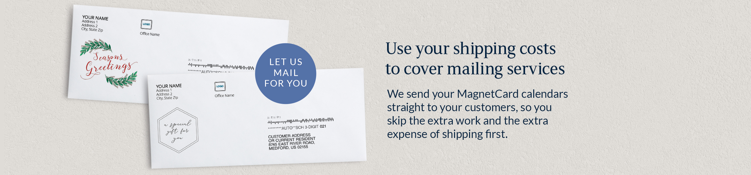 Use your shipping costs to cover mailing services
