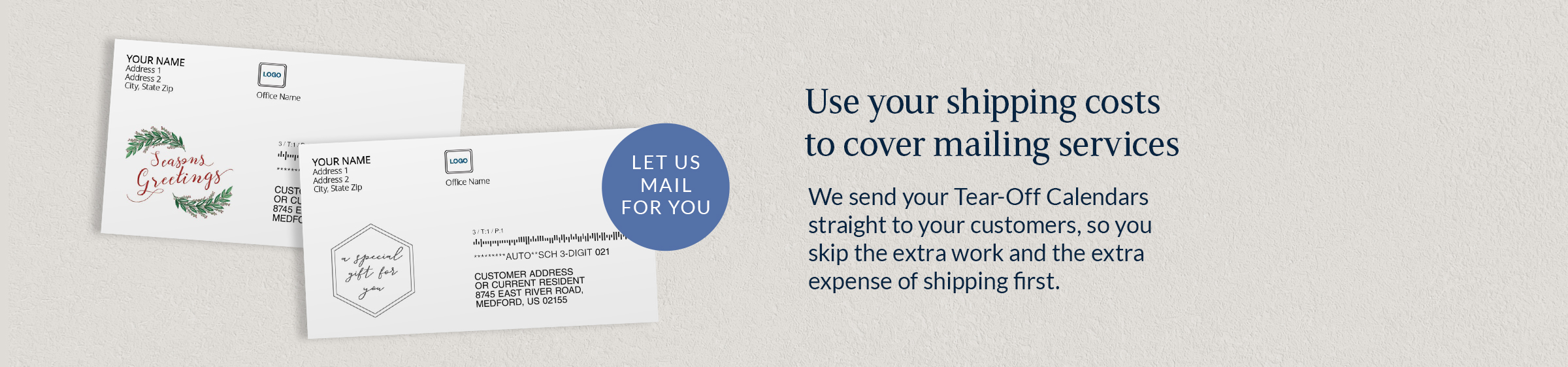 Use your shipping costs to cover mailing services