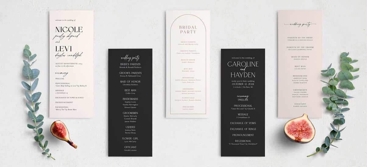 Tea-length Wedding Programs