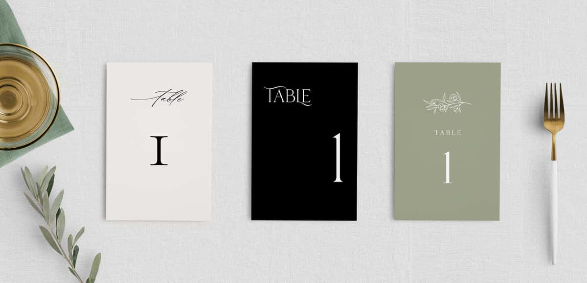 Wedding Reception Table Numbers