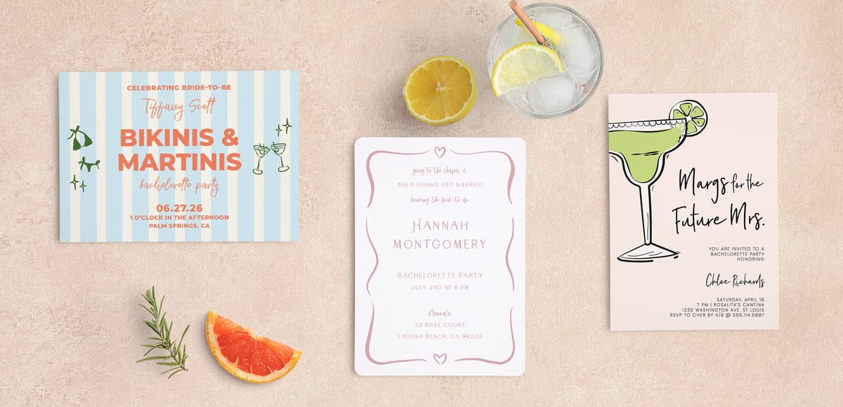 Custom Bachelorette Party Invitations from Truly Engaging