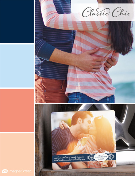 Navy and Coral wedding color palette