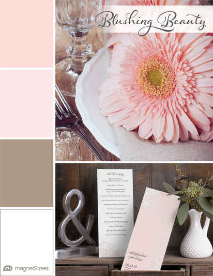 Pink wedding color palette