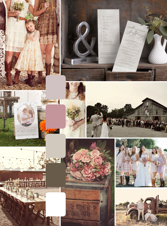 rustic wedding inspiration board