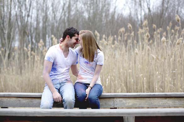 Chalk-themed engagement session