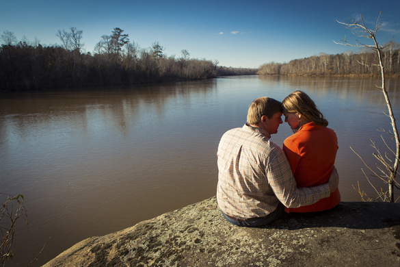 Rustic country engagement session by the lake  