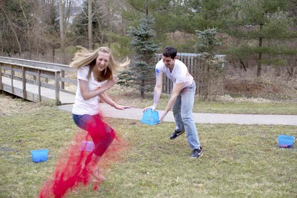 Chalkboard-themed engagement session