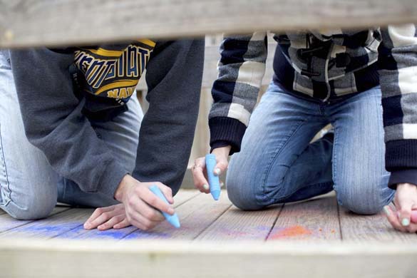 Chalk-themed engagement session