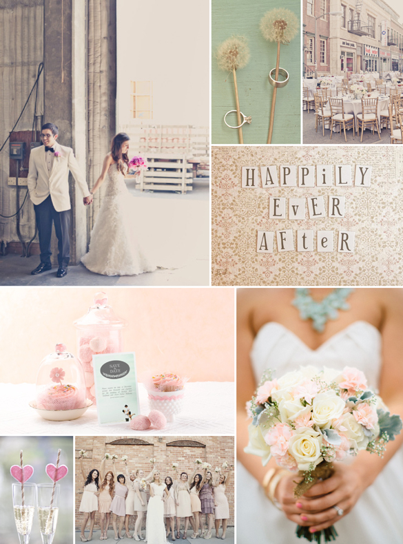 Vintage wedding inspiration with large photo save the date magnet