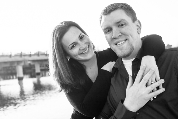 cute, up-close shot of couple during their beach engagement session