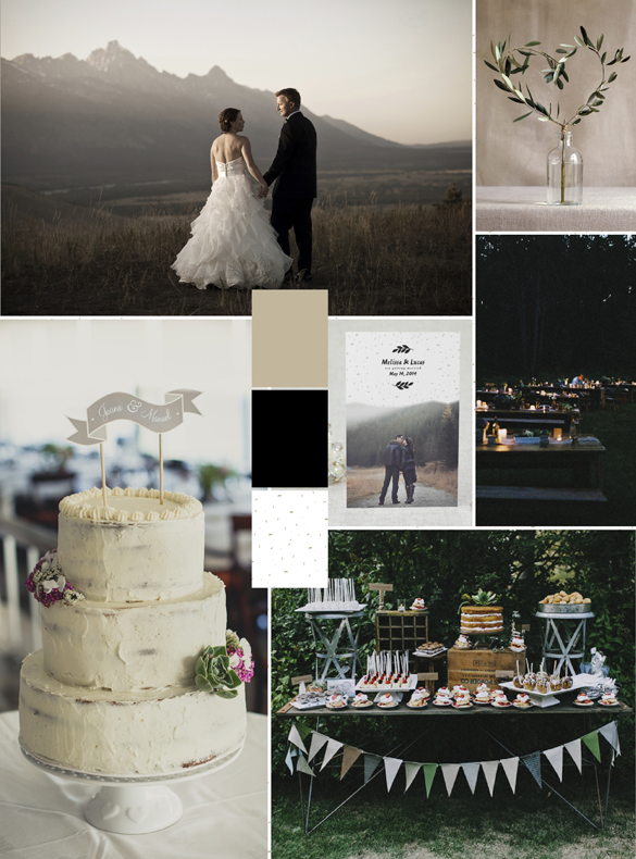 Rustic woodland wedding inspiration and Save the Date Card