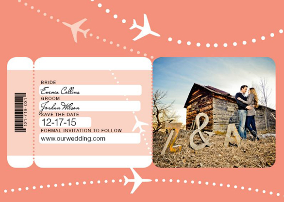 Large Destination Wedding Save the Date Magnet