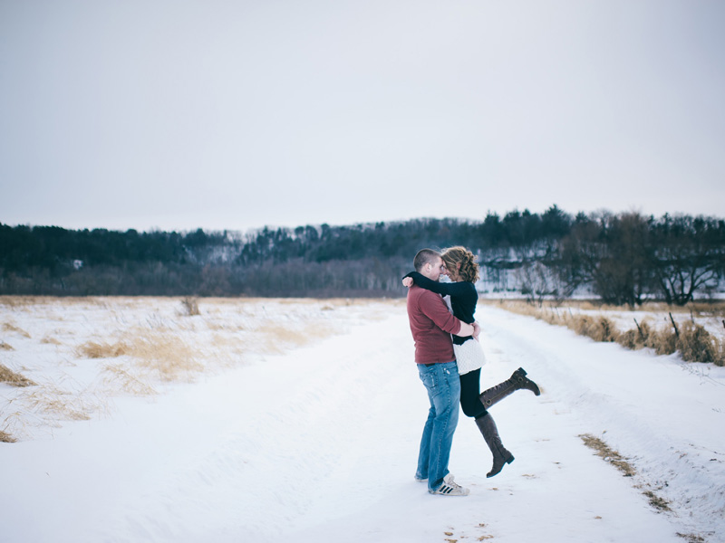 rustic winter engagement session